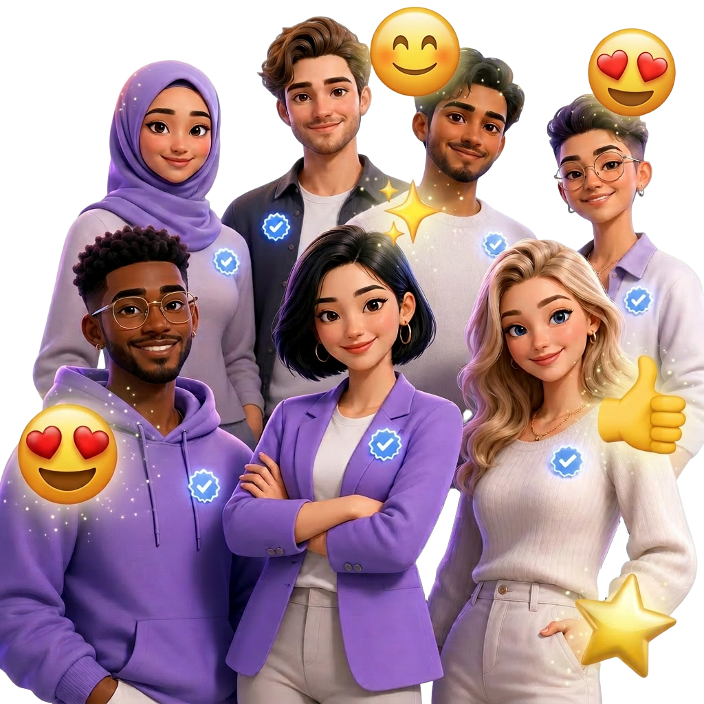 A cheerful verified-human character giving two thumbs up